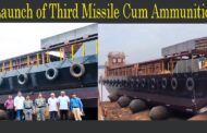 Launch of Third Missile Cum Ammunition Barge flag bearer of Make in India Vizagvision